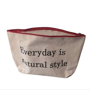 Ecru Canvas Pouch Cosmetic Storage Bag